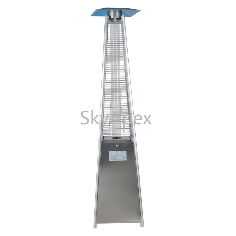 Patio Heater Standing - Outdoor Stainless Steel Garden Flame Pyramid