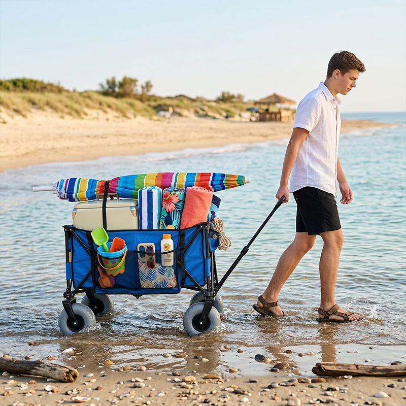 Foldable Metal Beach Wagon Qui - Outdoor Furniture Metal ulasan dan harga