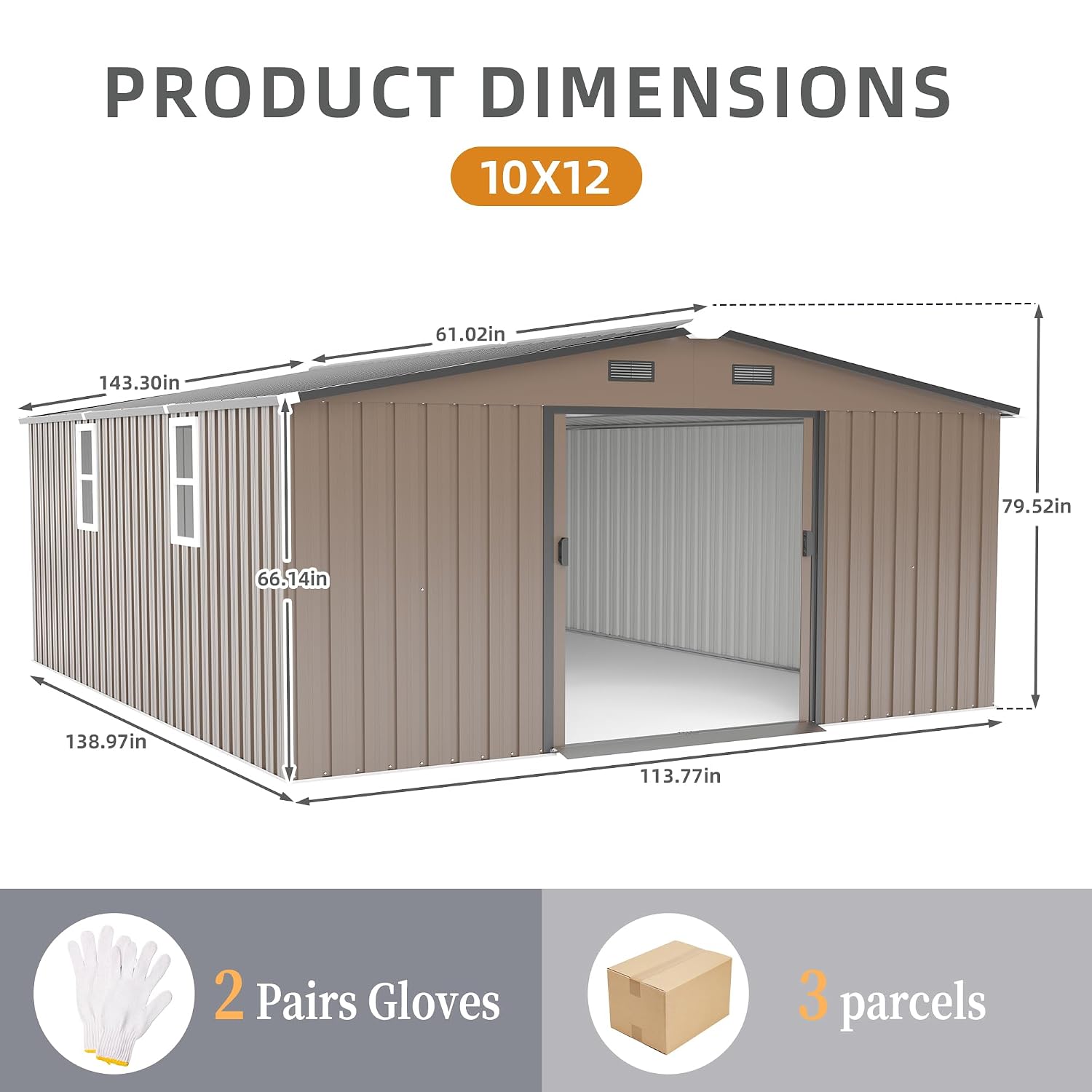 10x12 FT Outdoor Storage Shed, - Outdoor Furniture Metal ulasan dan harga