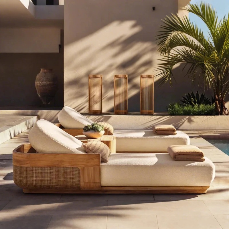 Sun Beach Lounge Chair & Daybe - Outdoor Furniture Teak Wood ulasan dan harga