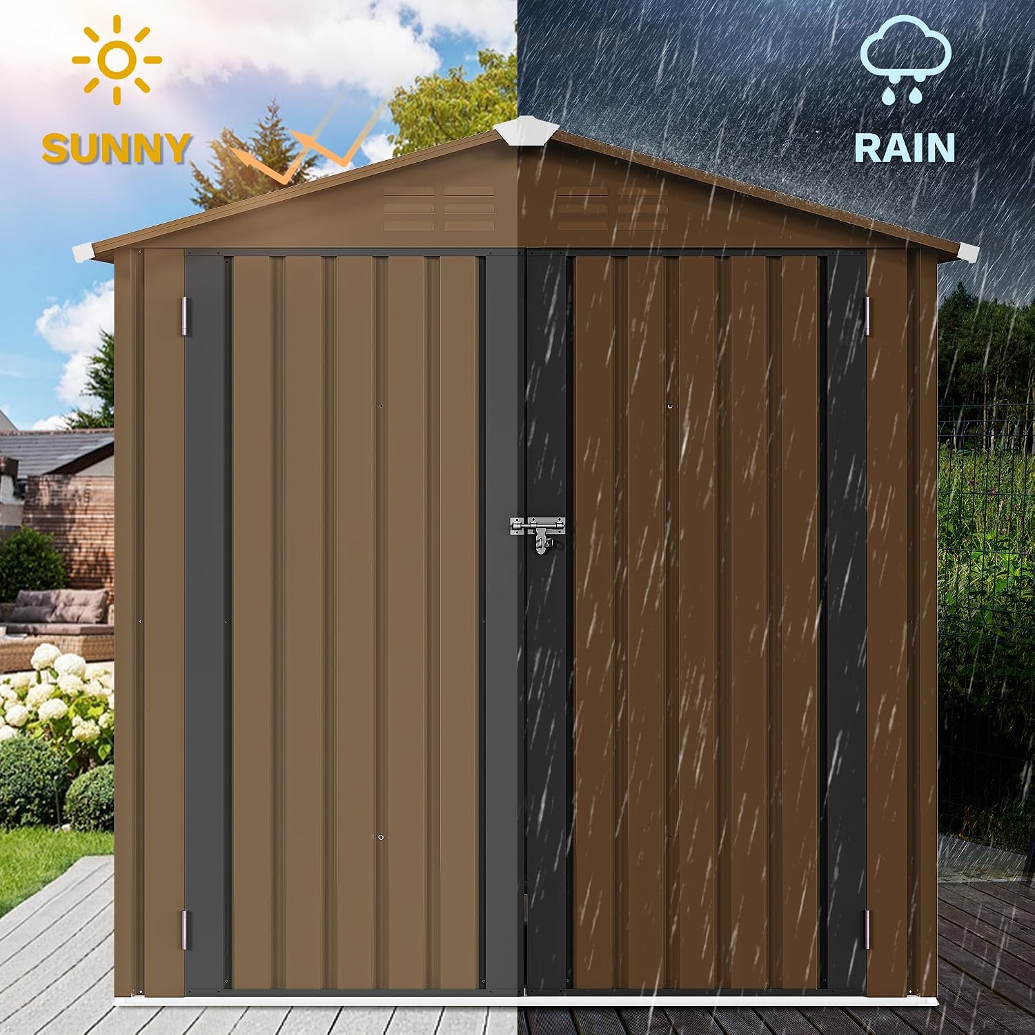 6x4ft Metal Outdoor Storage Sh - Outdoor Furniture Metal ulasan dan harga