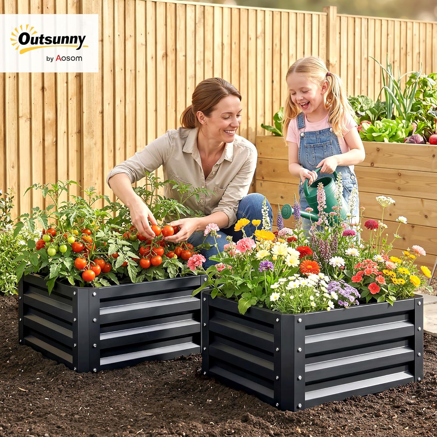 2 Piece Galvanized Raised Gard - Planter Raised Metal ulasan dan harga