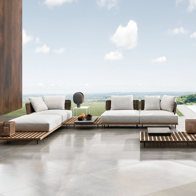 qw-Outdoor Sofa Patio Villa Te - Outdoor Furniture Teak Wood ulasan dan harga