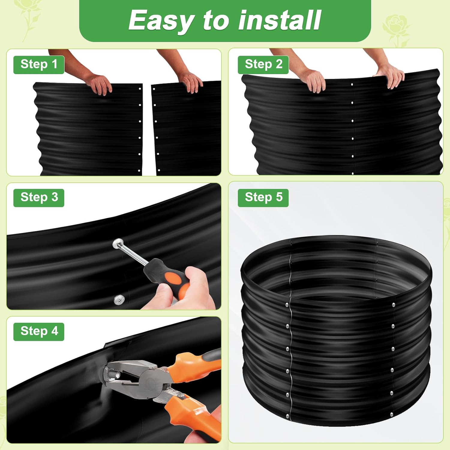 2 Pack 2x2x1.5ft Round Galvani - Planter Raised Metal ulasan dan harga