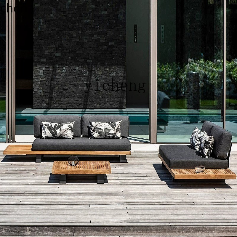 HYS outdoor teak sofa courtyar - Outdoor Furniture Teak Wood ulasan dan harga